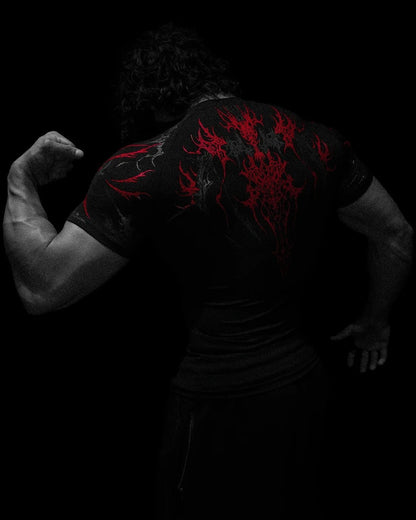 Dark-Style Stretchy Quick-Dry Compression Sports T-Shirt