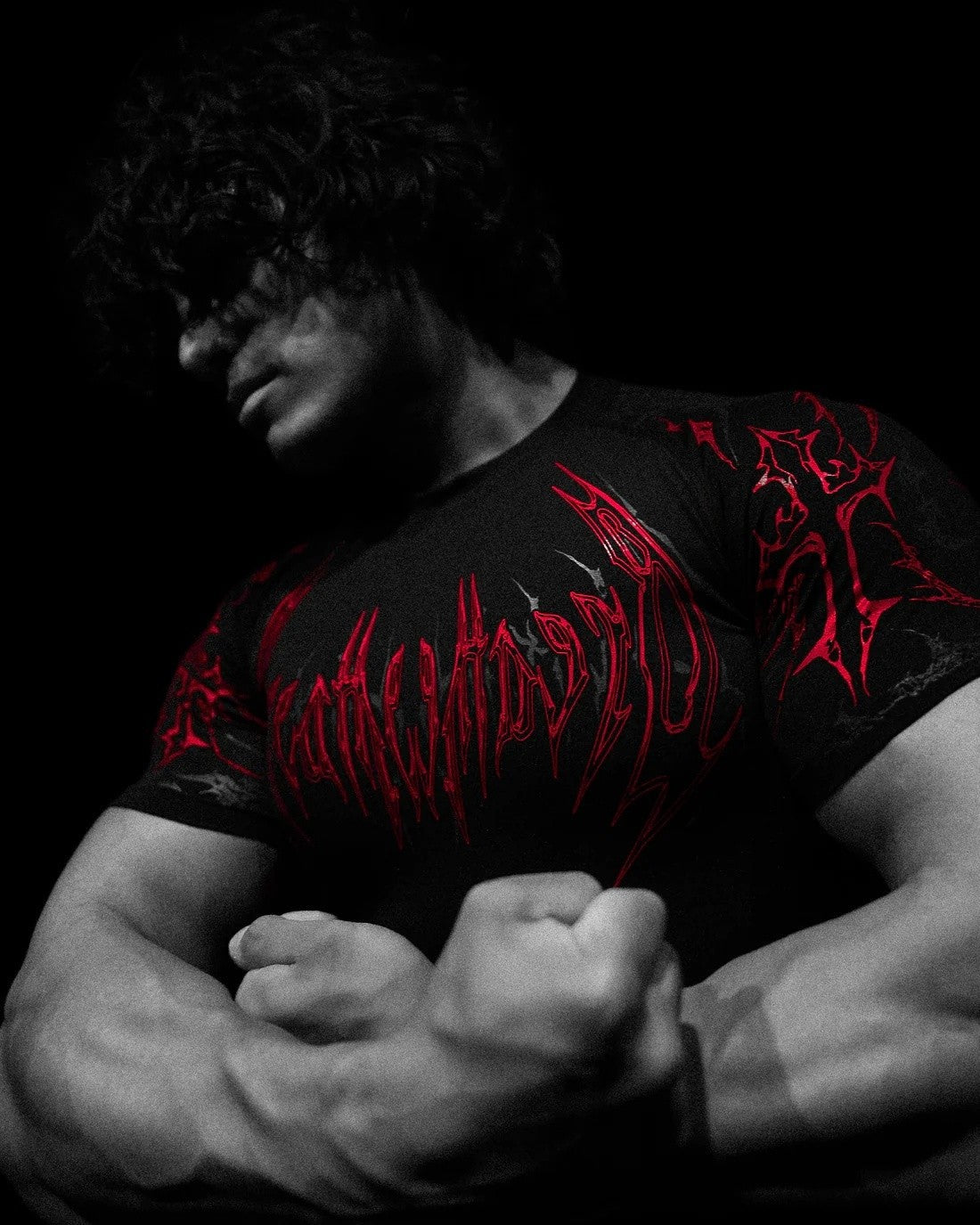 Dark-Style Stretchy Quick-Dry Compression Sports T-Shirt
