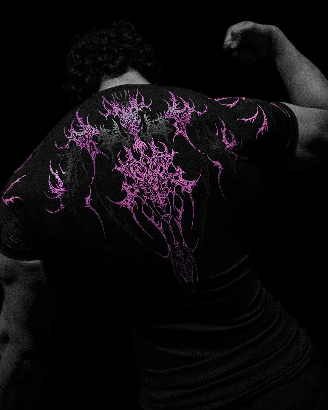 Dark-Style Stretchy Quick-Dry Compression Sports T-Shirt