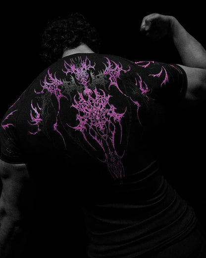 Dark-Style Stretchy Quick-Dry Compression Sports T-Shirt