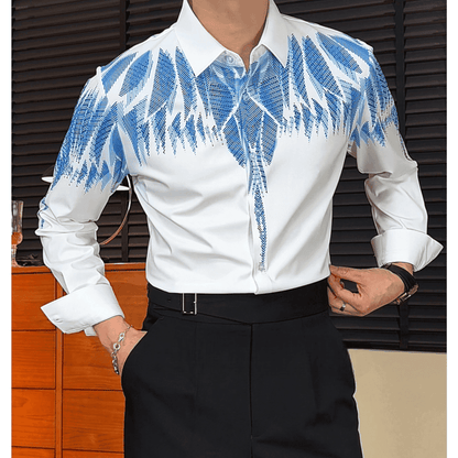 Fashion Crystal Elasticity Wrinkle-Resistant Slim Shirt