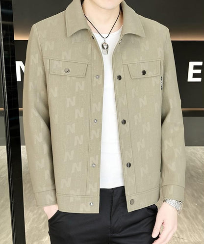 Casual Letter Jacquard Pattern Jacket