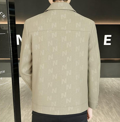 Casual Letter Jacquard Pattern Jacket