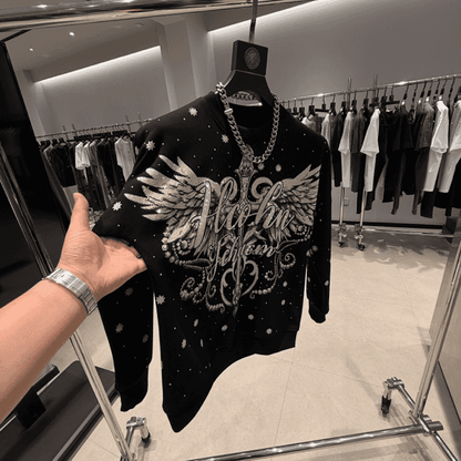 Fashion Crystal Wings Sweatshirt