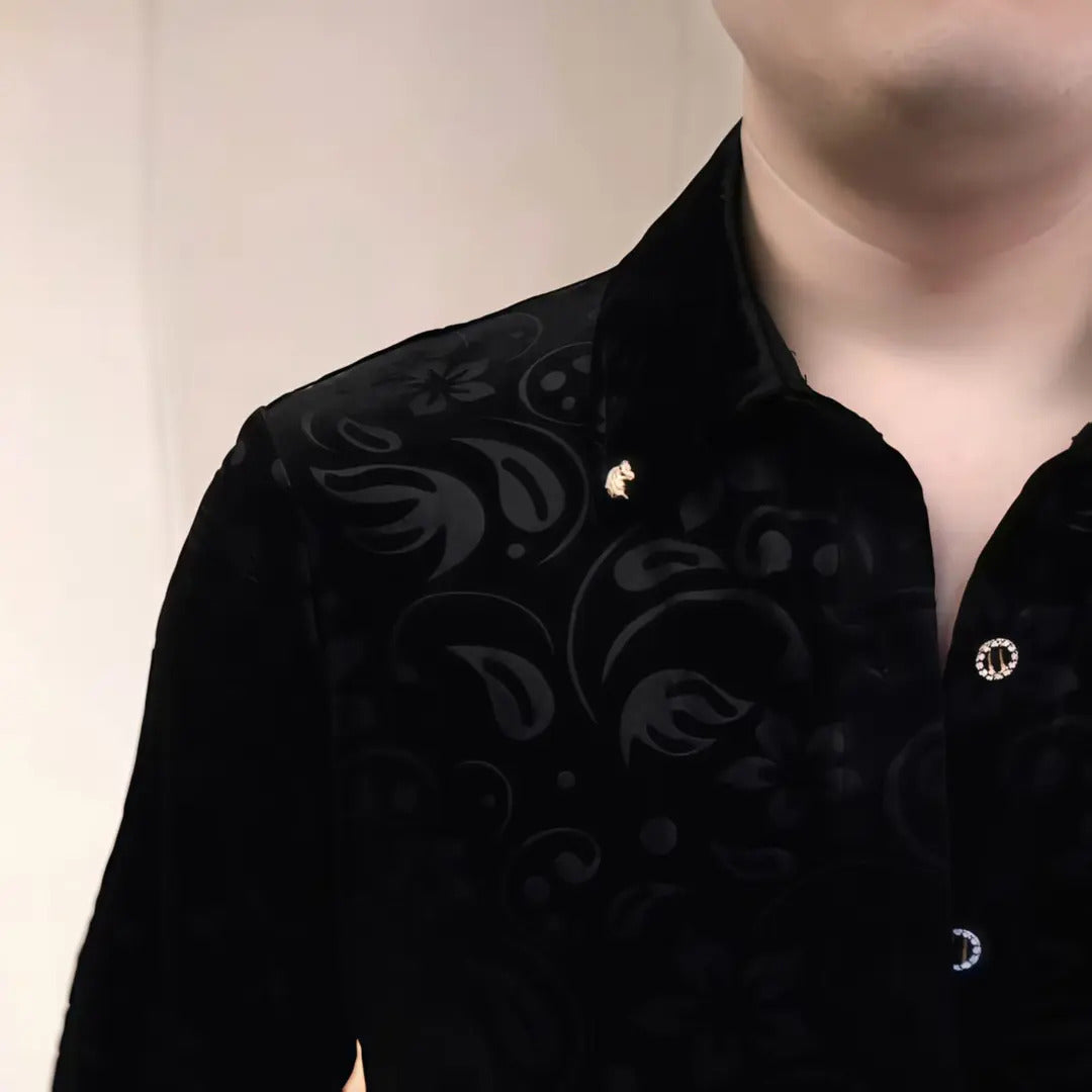 Stylish Slim-Fit Jacquard Shirt