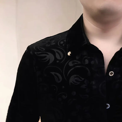 Stylish Slim-Fit Jacquard Shirt