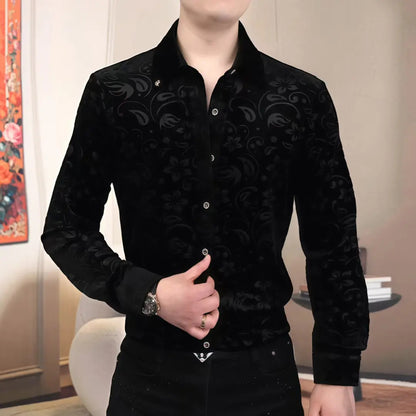Stylish Slim-Fit Jacquard Shirt