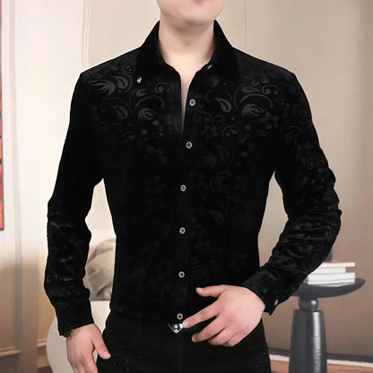 Stylish Slim-Fit Jacquard Shirt