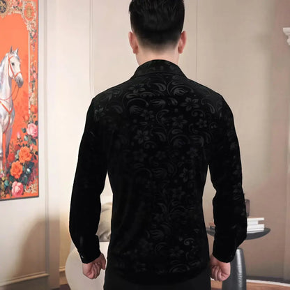 Stylish Slim-Fit Jacquard Shirt