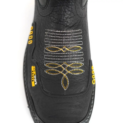 Men's Black Shoulder Steel Toe Work Boots
