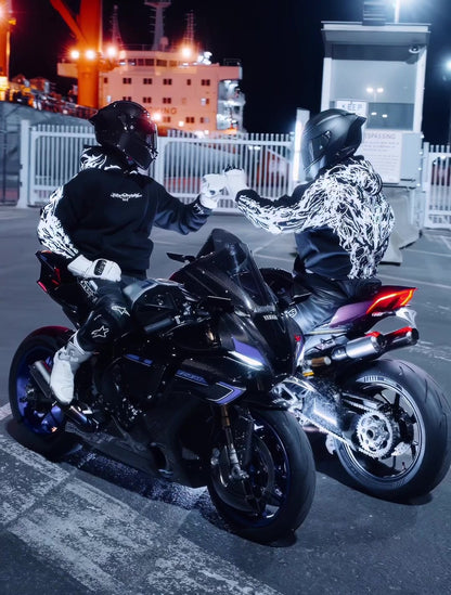 444 Reflective Hoodie - Silver Print Lights Up at Night