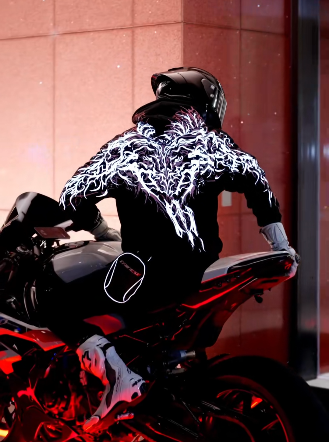 444 Reflective Hoodie - Silver Print Lights Up at Night