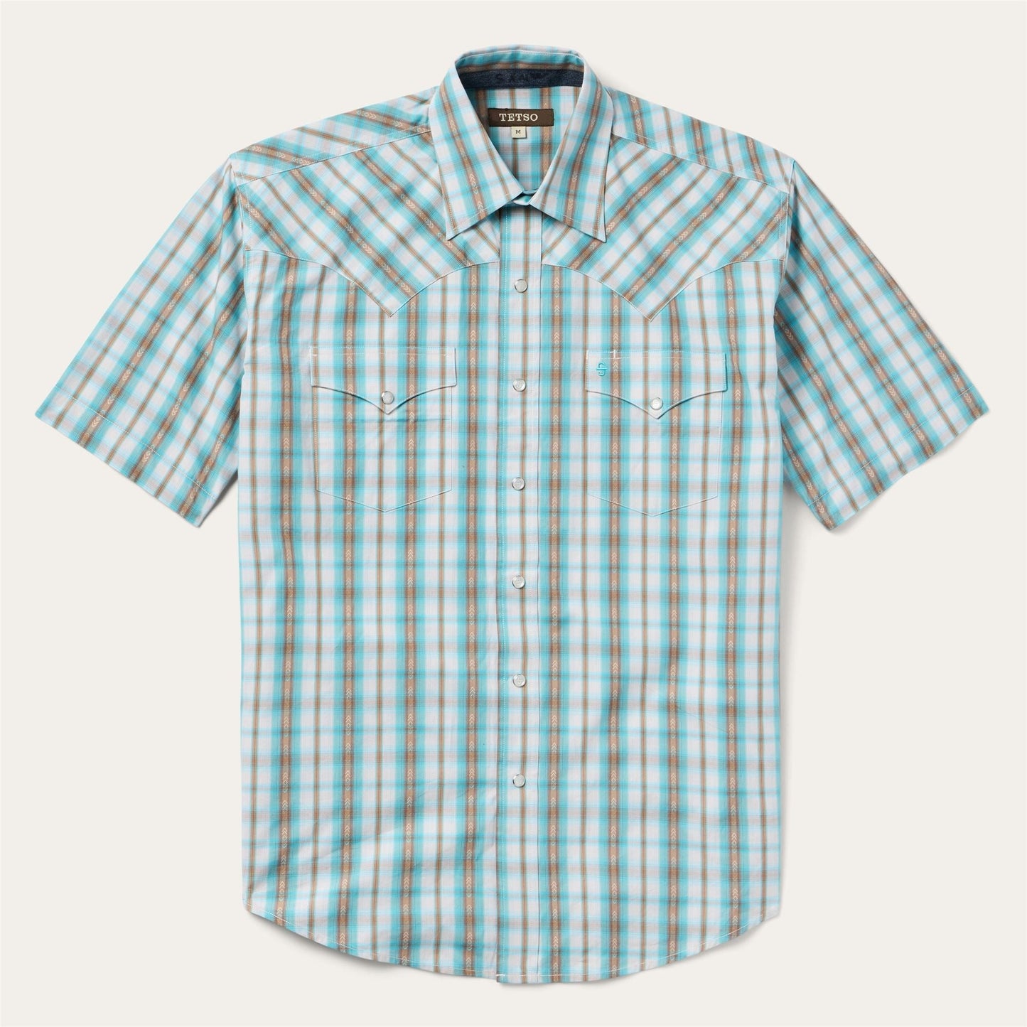 Moss Plaid Short-Sleeve Western Shirt